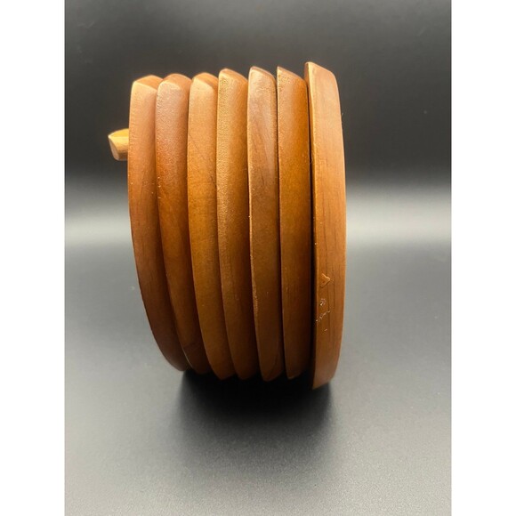 Vintage Milburn Wood & Cork Coasters with Caddy - Picture 5 of 10